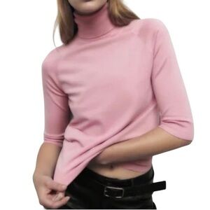 Zara Pink Turtleneck Sweater
